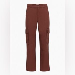Aritzia Tna troop cargo pants in dark maroon size 0